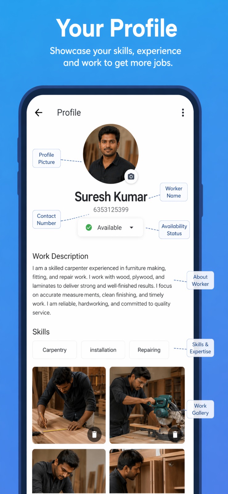 Worker Chowk app screenshot — Payment settlement